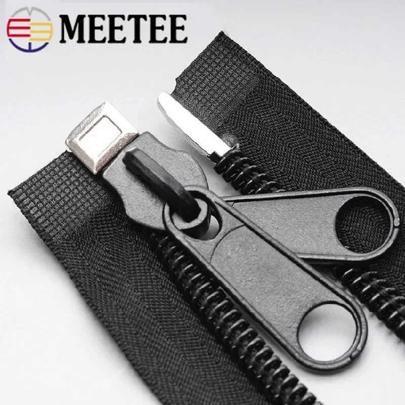 Meetee 10# 80-300cm Nylon Zippers Open-End Long Zip Zips Repair Kit For Outdoor Tent DIY Tailor Sewing Craft Bags Accessories