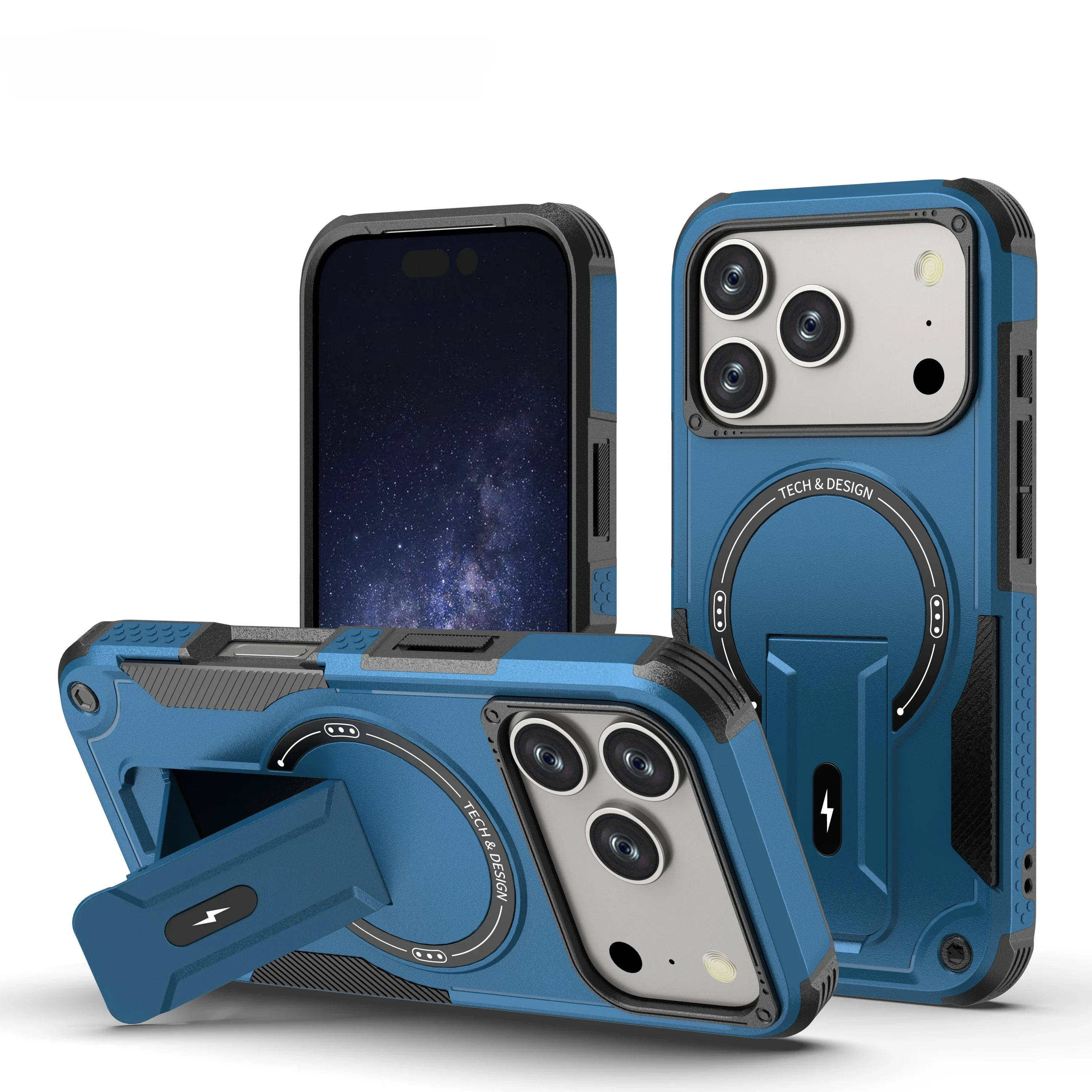 Funda Duradera Y Resistente Con Soporte Para Iphone 17 Pro Max Air Iphone17 16 15 Plus 14 Pro 13 12 Iphone15 Iphone16