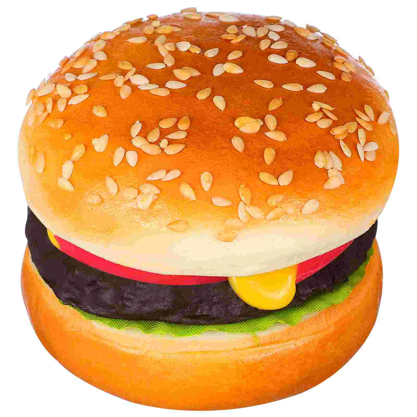 Fake Food Simulation Beef Burger Lovely Models Photography Props Artificial Burgers Toy Party Decorations PU Child