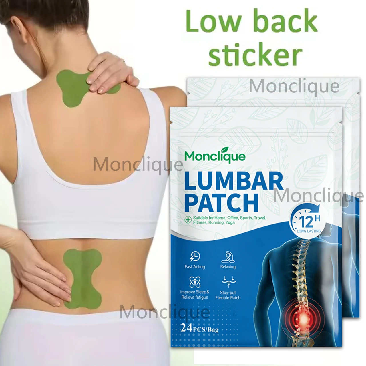 12/72 Stück Lendenmassage-Pflaster Wirbelsäulen-Stützbandage Rücken-Akupunktur-Pad Tiefenwirksame Muskelentspannung Anti-Ermüdungs-Massagematte