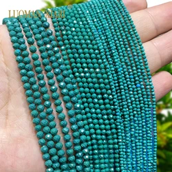 2 3 4MM Faceted Green Turquoises Natural Stone Loose Round Spacer Beads for Jewelry Making DIY Earrings Bracelet Accessories