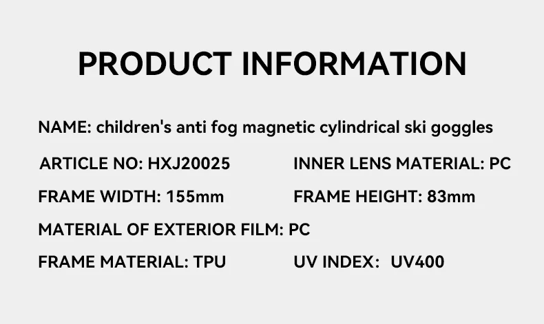 VECTOR Brand Ski Goggles Children Snowboard Goggles Glasses for Skiing UV400 Protection Skiing Snow Glasses Anti-Fog Ski Mask