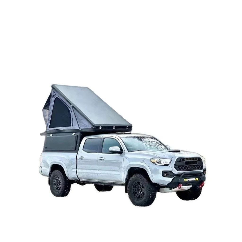 Premium Triangle Hard Shell Rooftop Tent Solar Panel Hydraulic Automatic Opening 4 Person Four-season One