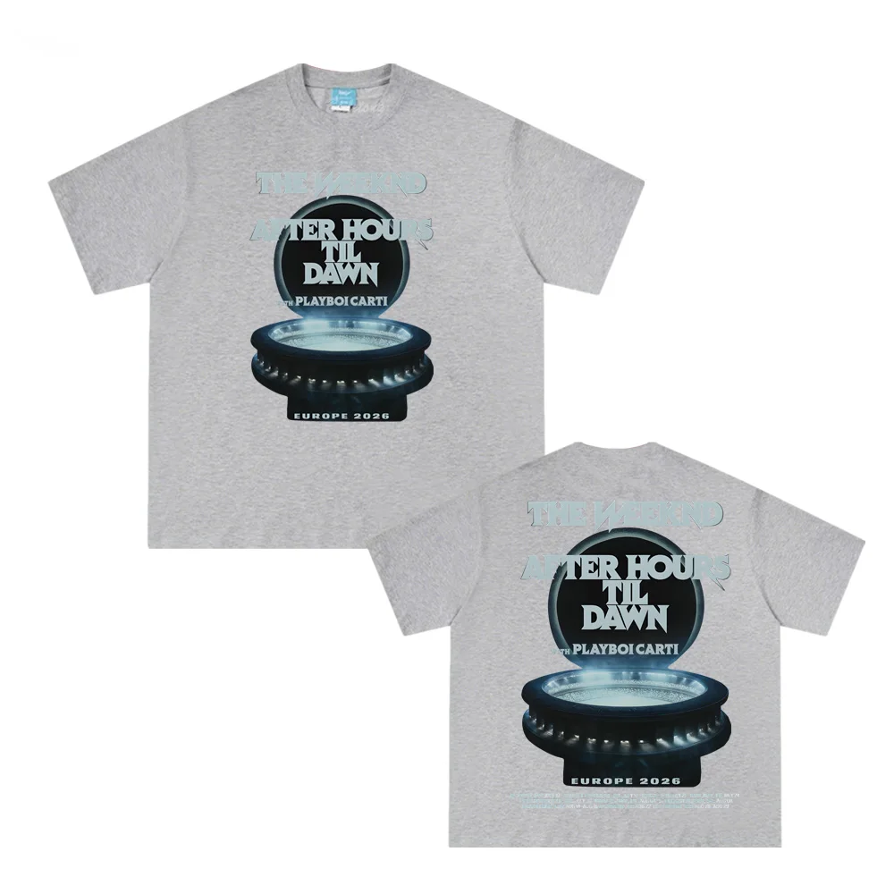 المغني الكندي بعد ساعات الفجر أوروبا تي شيرت عالي الجودة عطلة نهاية الأسبوع بلايز مستديرة الرقبة للجنسين الصيف 100% القطن الإناث/الذكور الملابس #3