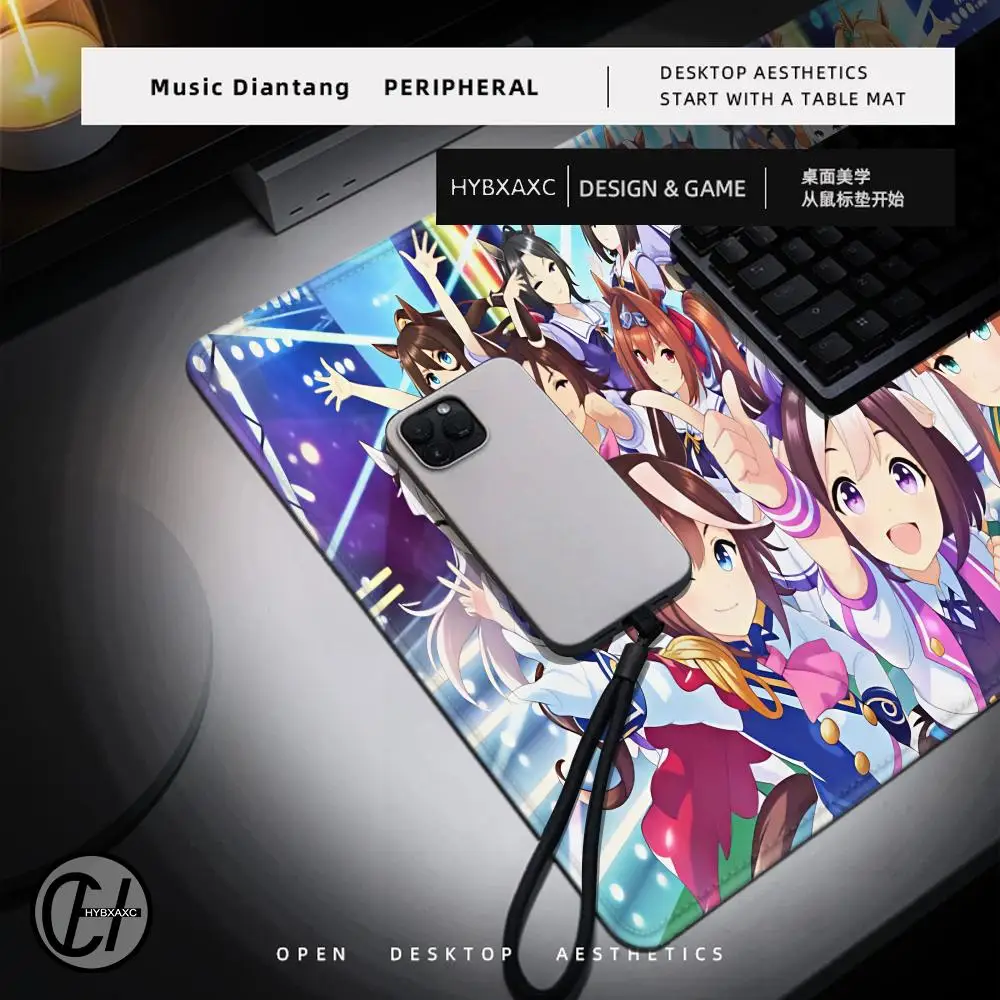Cute Anime P-Pretty Derby Uma Musume Pretty Derby Mouse Pad Mousepad Large Gaming LockEdge Thickened PC Table Desk Mat
