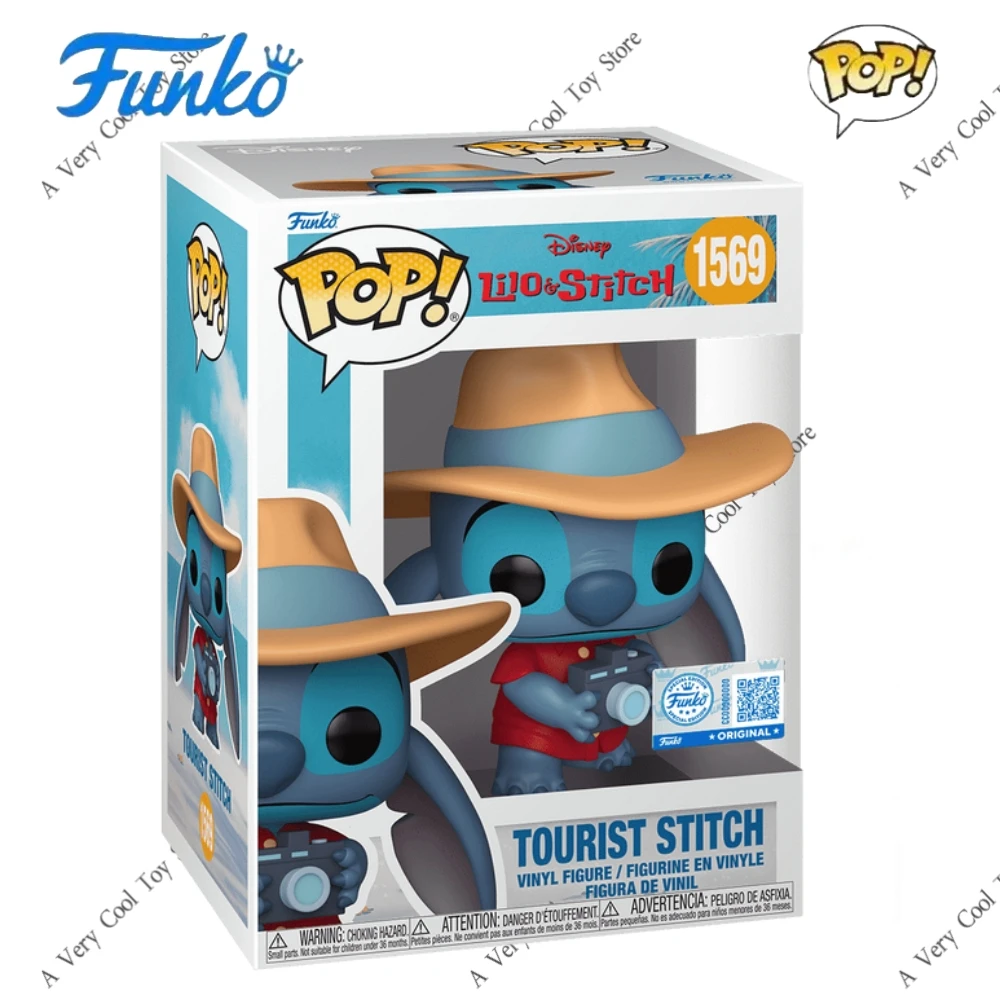 

Tourist Stitch 1569 Figures Funko Pop Disney Lilo Stitch 3.85 inch Vinyl Figure Collectible Limited Edition Model Toy Gift