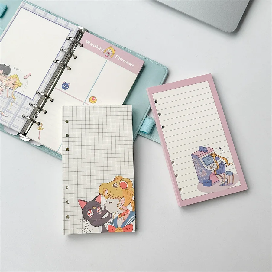 Cuaderno de hojas A6, 45 hojas, recambio, carpeta en espiral, página interior, página de presupuesto, semanal, mensual, papel interior, papelería