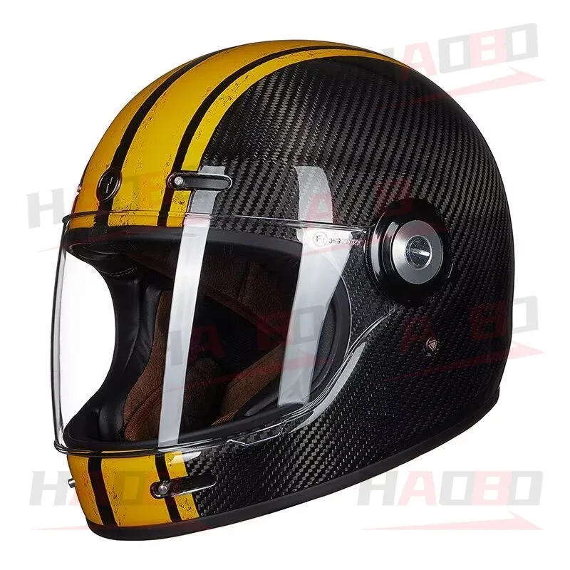 TORC T135 Carbon Fiber Helmet Full Face Retro Helmet Men Women ECE Motorcycle Personality Off Road Helmet Casco Capacete