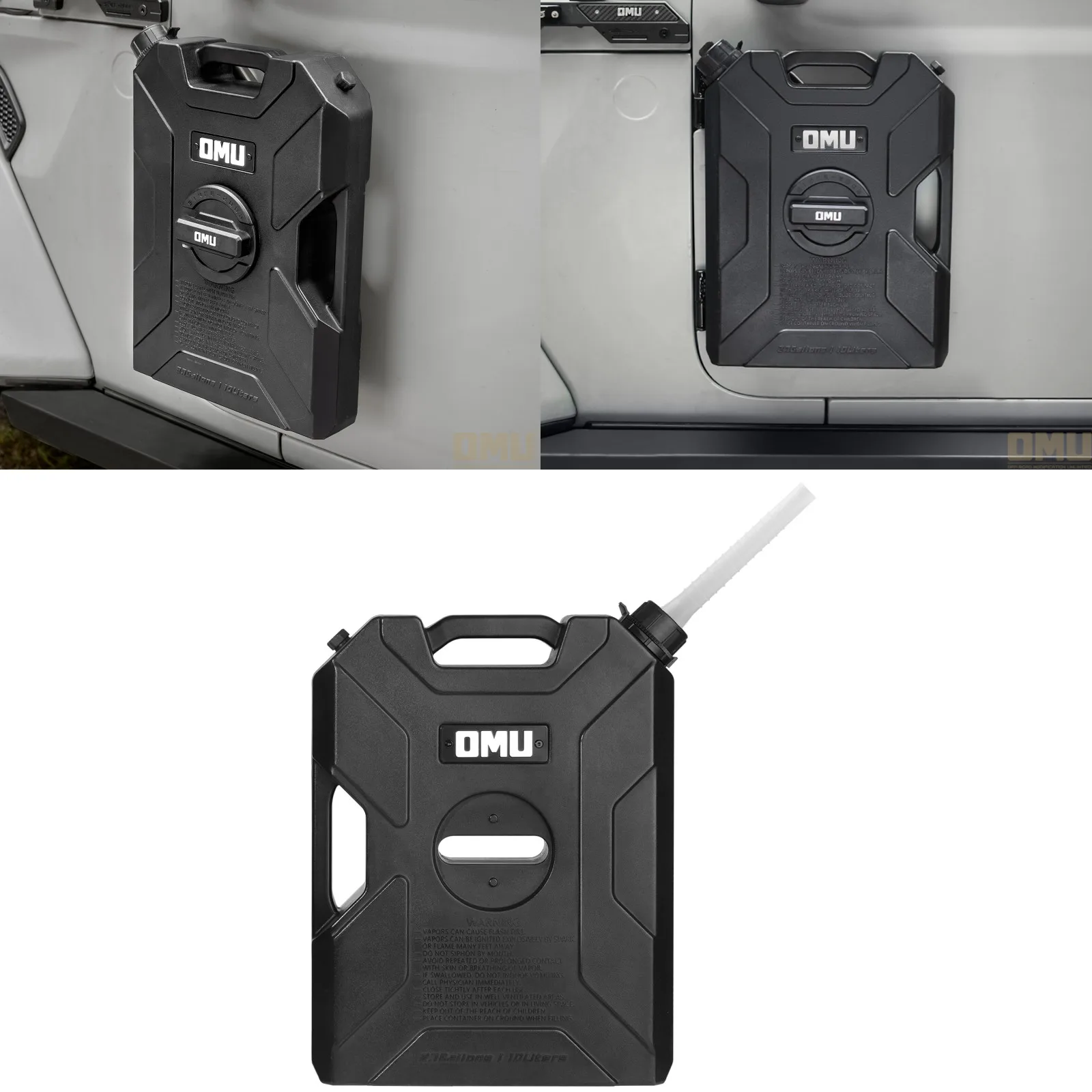 10L Side Door Water Tank with Bracket Aluminum-magnesium Alloy & Plastic For Jeep for Wrangler JK JL JT Lantsun OMU014