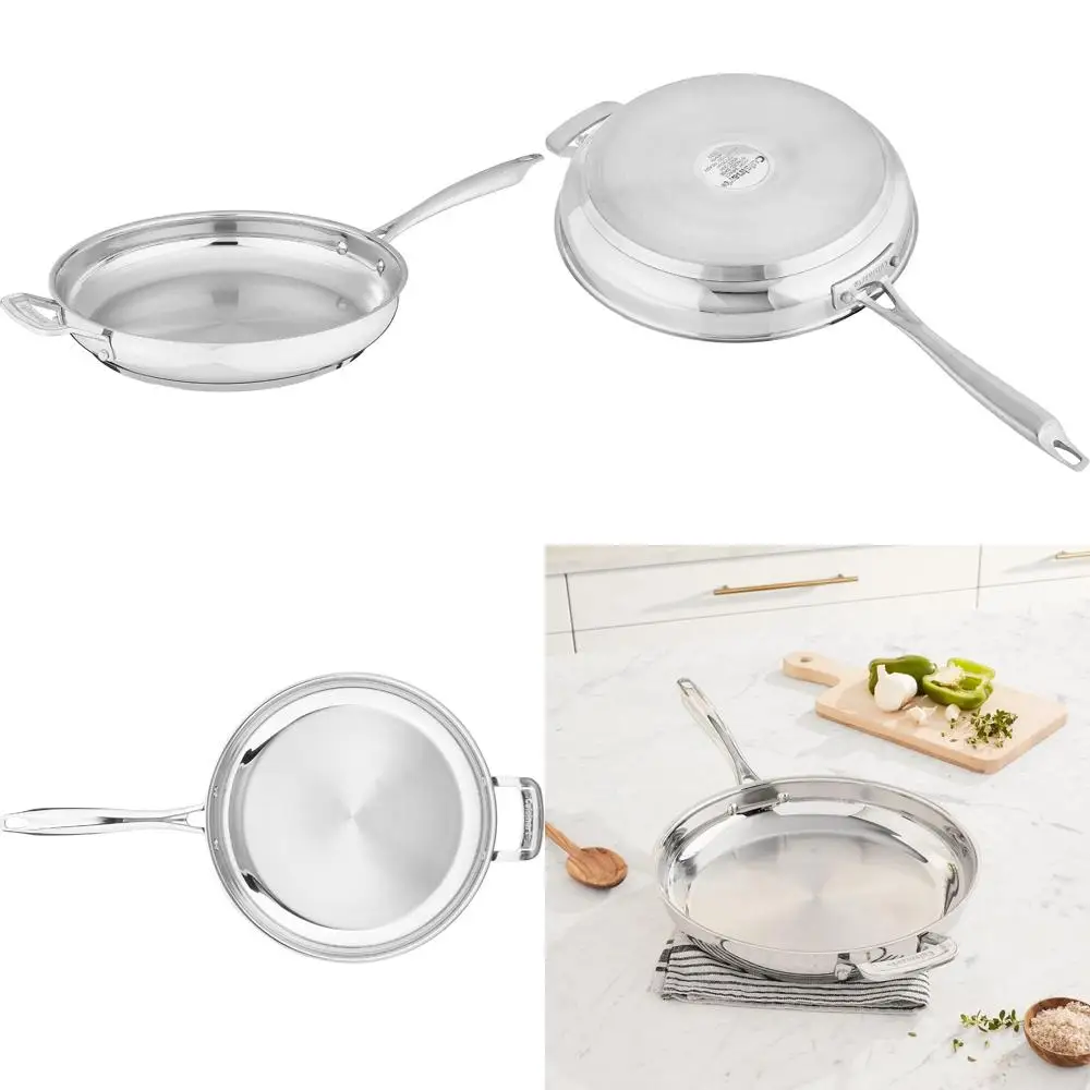 

12-Inch Professional Stainless Steel Skillet with Assisting Handle