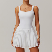 New Gym Yoga Clothes Women's Short Tennis Skirts With pocket Yoga Jumpsuit Tracksuit Set Sport One Piece Sleeveless Short Skirts