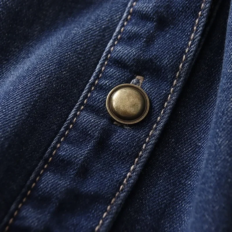 가을 겨울 여성 긴 소매 카우보이 셔츠 코트 여성 중간 긴 데님 블라우스 숙녀 카디건 청바지 자켓 탑스 ﻿