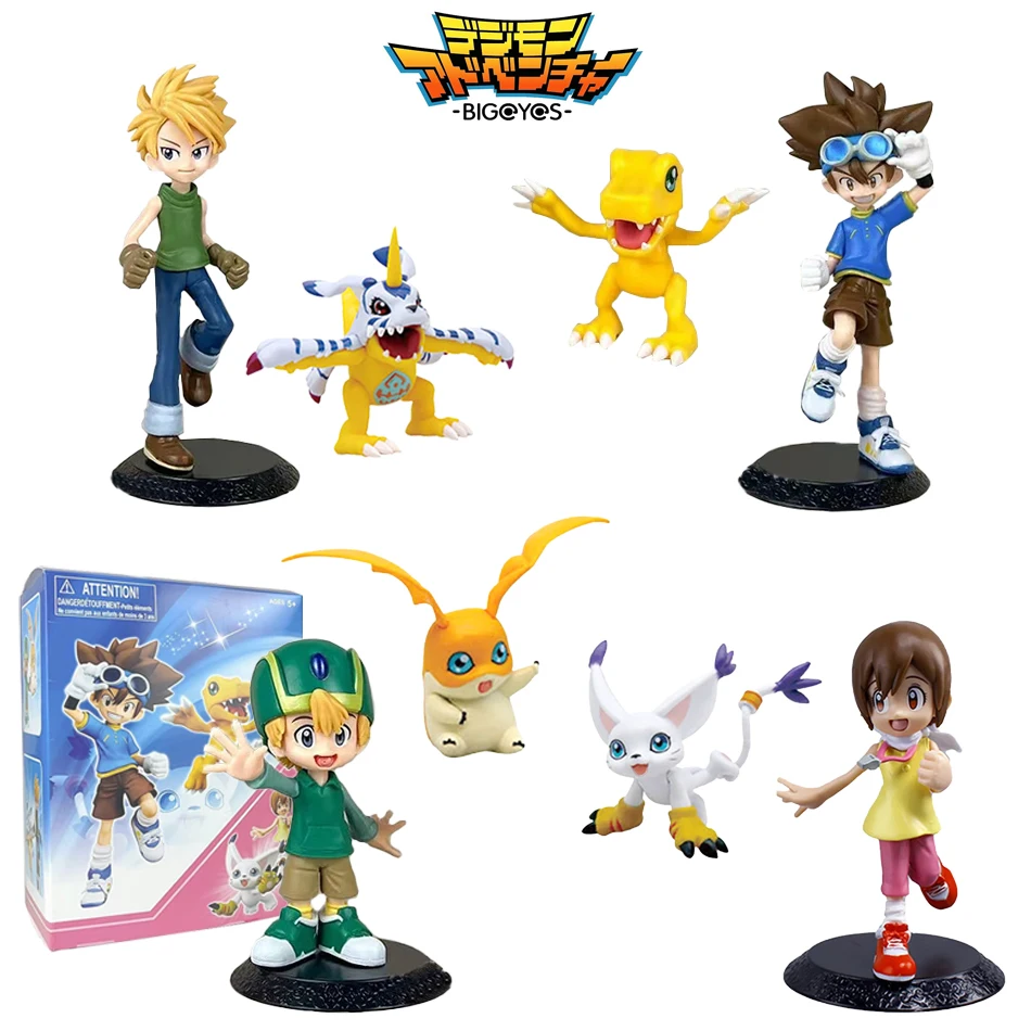 Figura de aventura de Anime Digimon Yagami Taichishida Yamato Yagami Hikari Takaishi TakeruAction modelo decoraciones de jarra de PVC