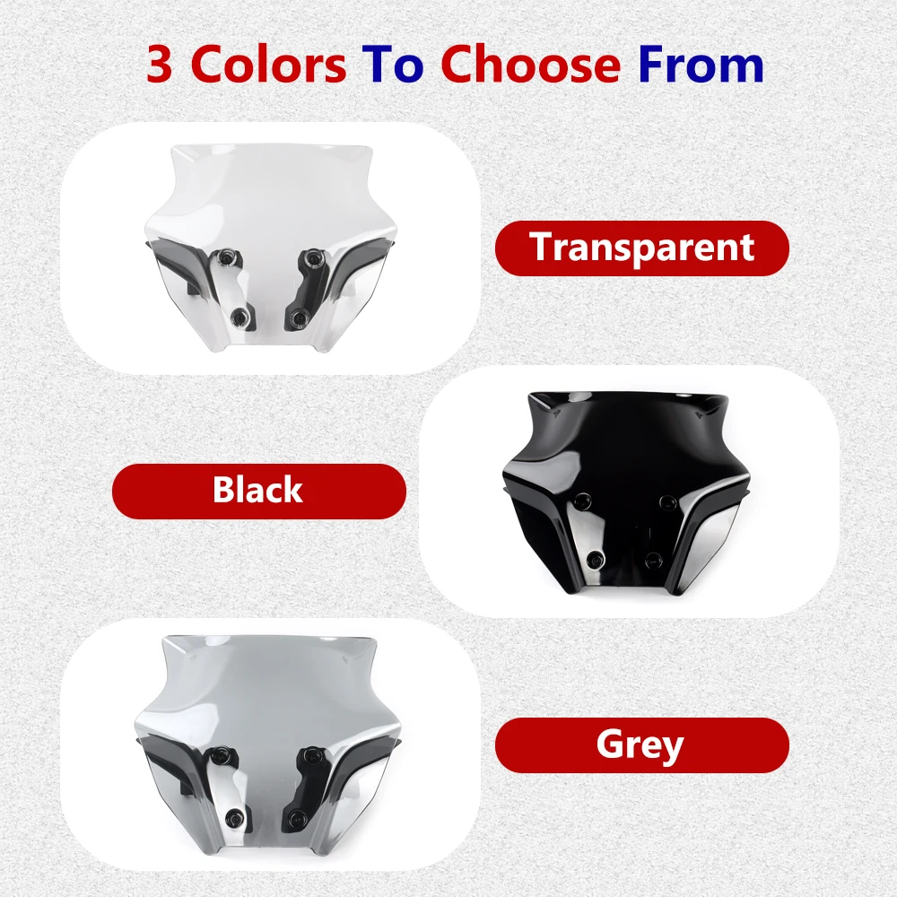 2025 ياماها MT-07 MT-07 الزجاج الأمامي منحرف ABS دراجة نارية الزجاج الأمامي حامي المضادة للخدش ترقية الملحقات