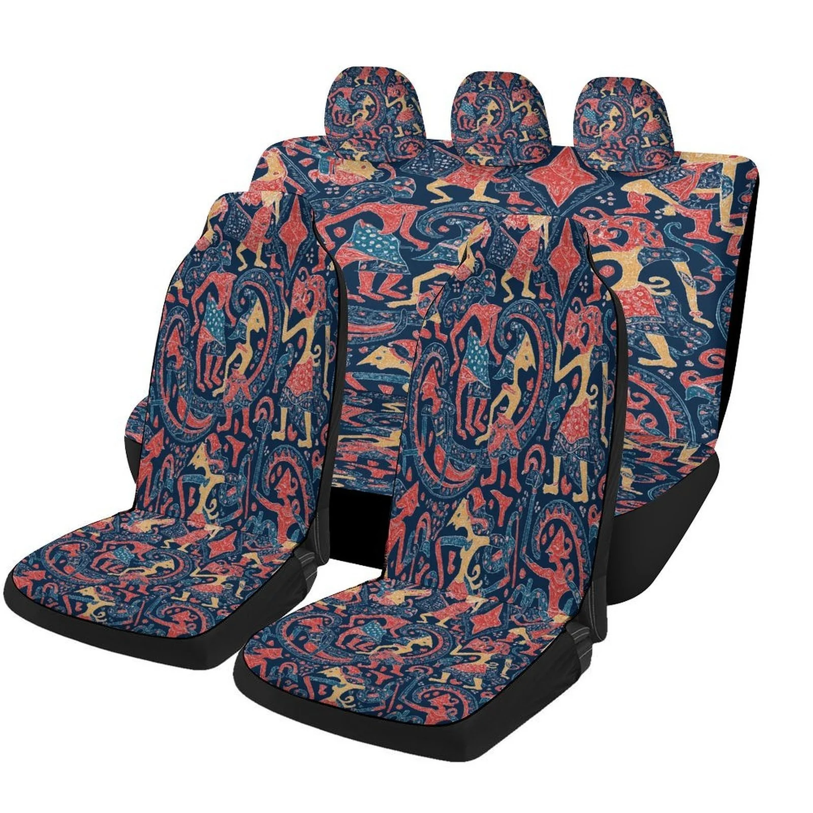 Animal Pattern Design Designed Car Seat Cover Set For Most Cars, Trendy Novelty High-quality Car Seat Protector Covers Full Set,
