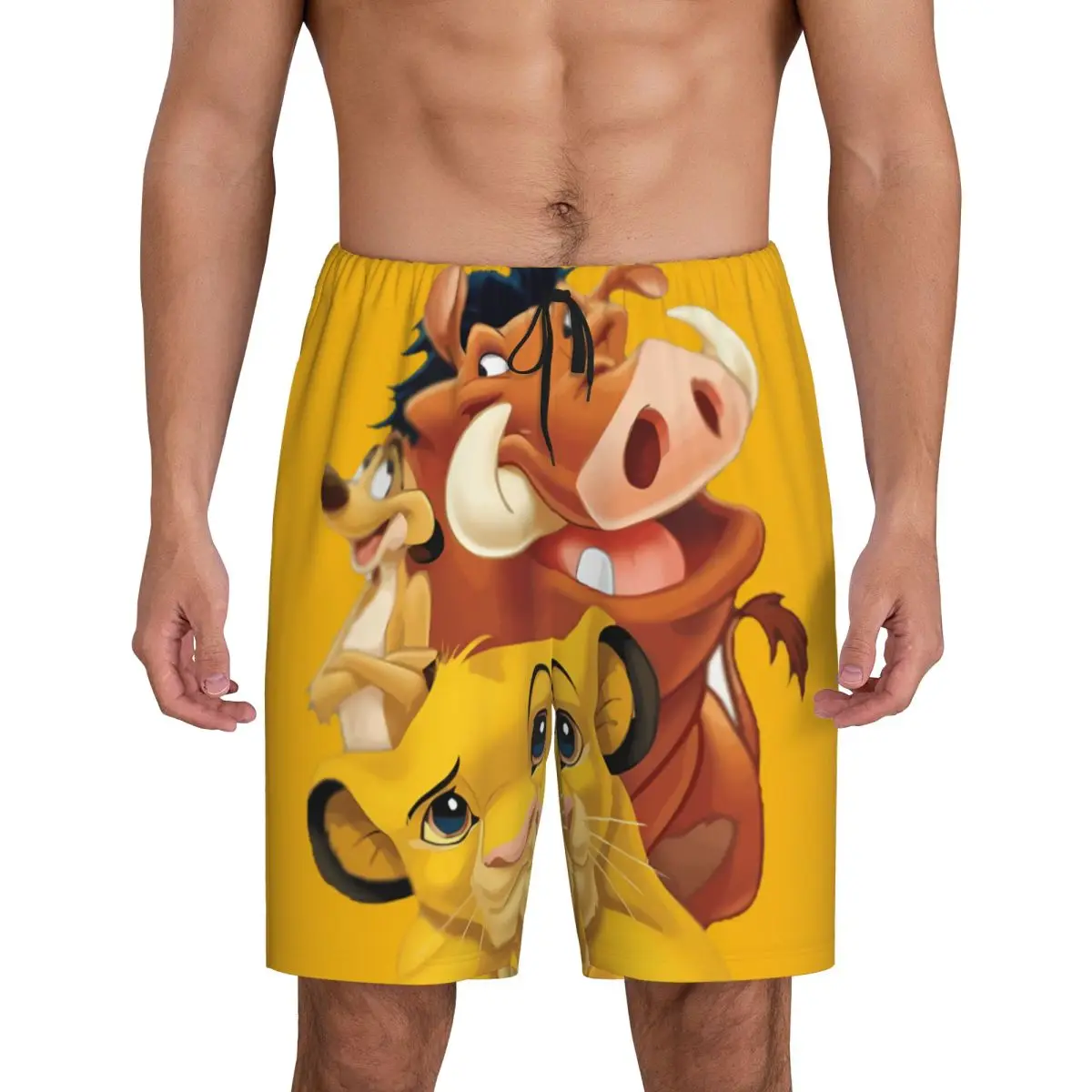 

Custom Animation The King Lion Pajama Bottoms Men's Pumbaa Simba Lounge Sleep Shorts Drawstring Sleepwear Pjs with Pockets