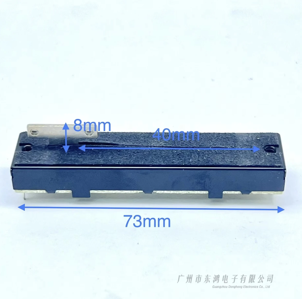 10 PCS Taiwan ALPHA 73MM straight slip belt straight rod potentiometer B10KX2 8MM T axis inner foot dustproof flannel