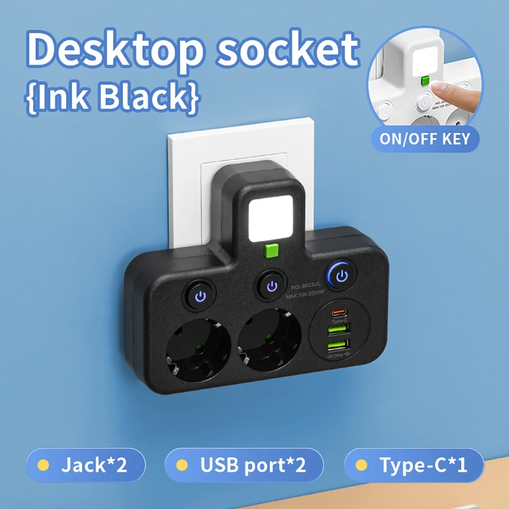 Prise ue 4 prises prise électrique sans rallonge avec Ports USB type-c deux spécifications