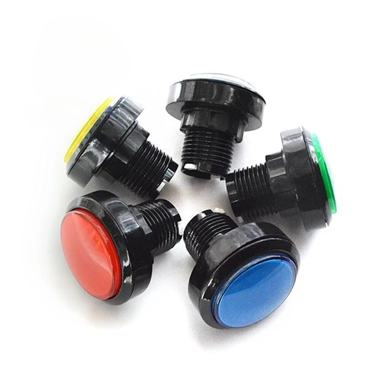 Coin Operated Games Light Up Micro Switch Button 45MM Flat Straight Edge Coin Op Game Machine Control Panel Part Black Frame