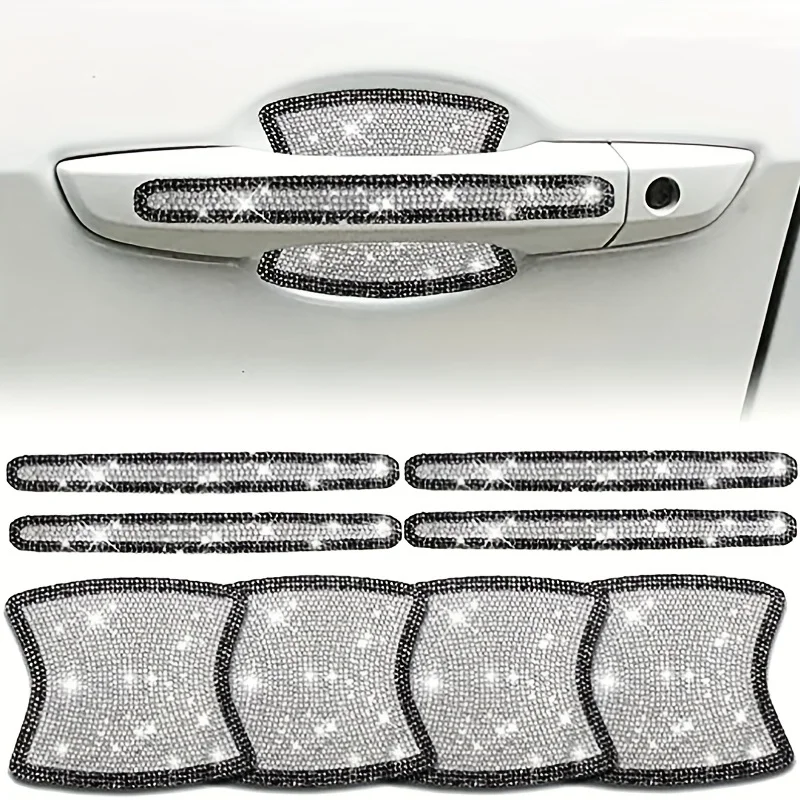 Add a Touch of Sparkle to Your Car with These 8Pcs Rhinestone Door Handle Stickers!