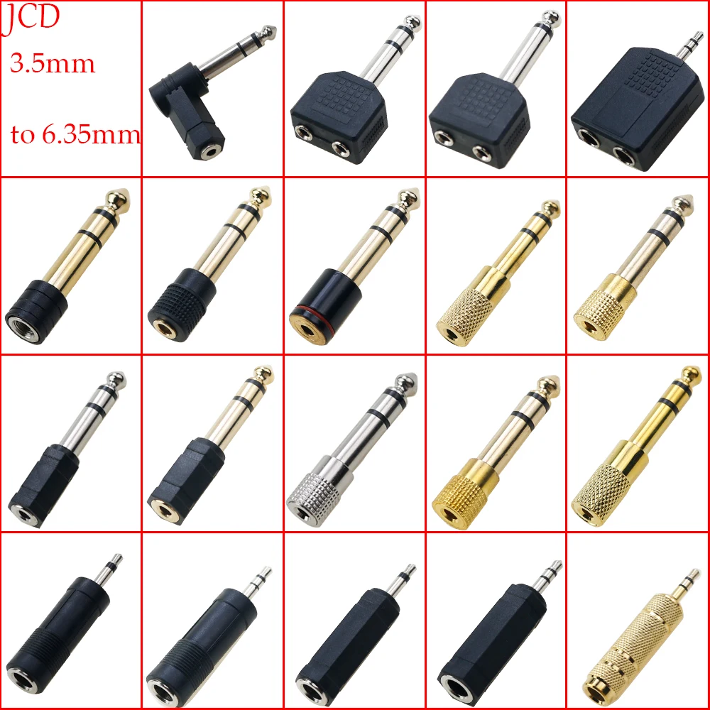 1pcs 3.5mm Male / Female Plug Jack Stereo Coupler Adapter 3.5 mm Mono Stereo to 6.35 RCA Charging Connector for iPhone PC Phone