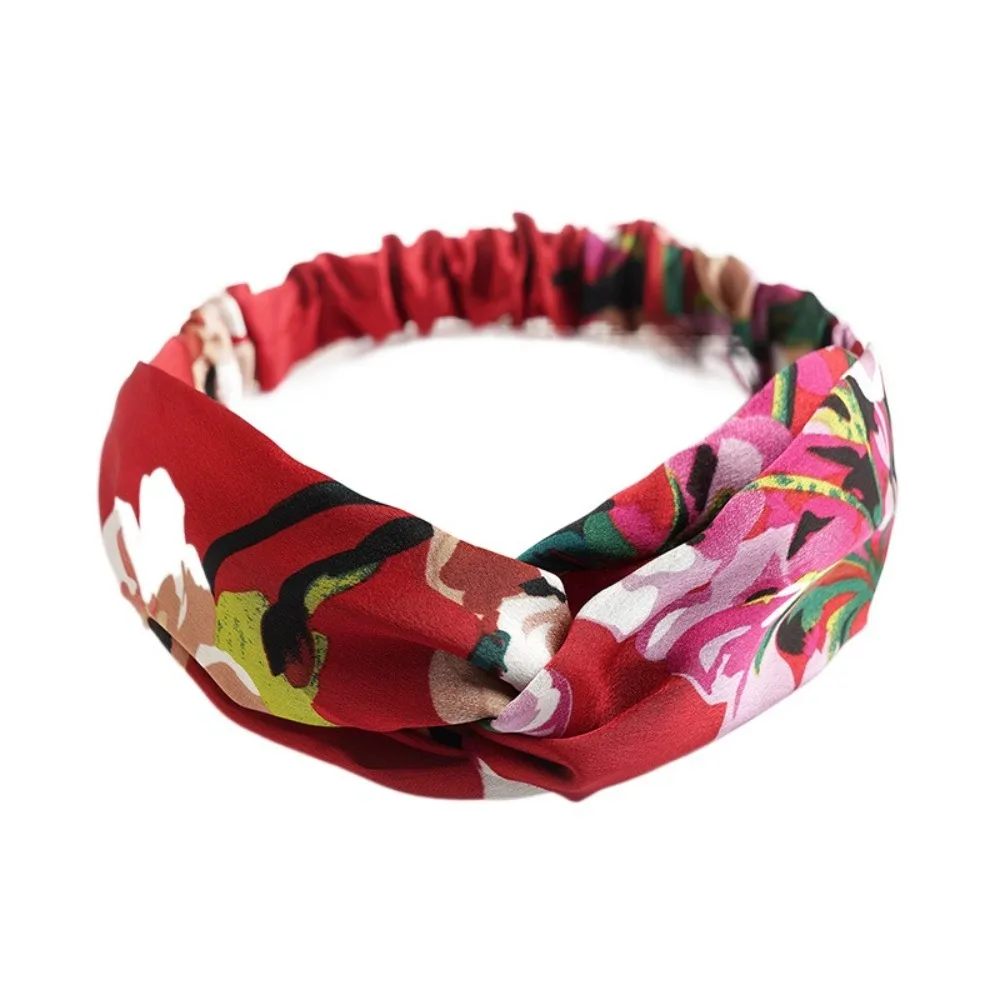 Summer European and American Headband Cotton Stretch Bohemian Hairband Bandana Wide Turban Headwear Make Up