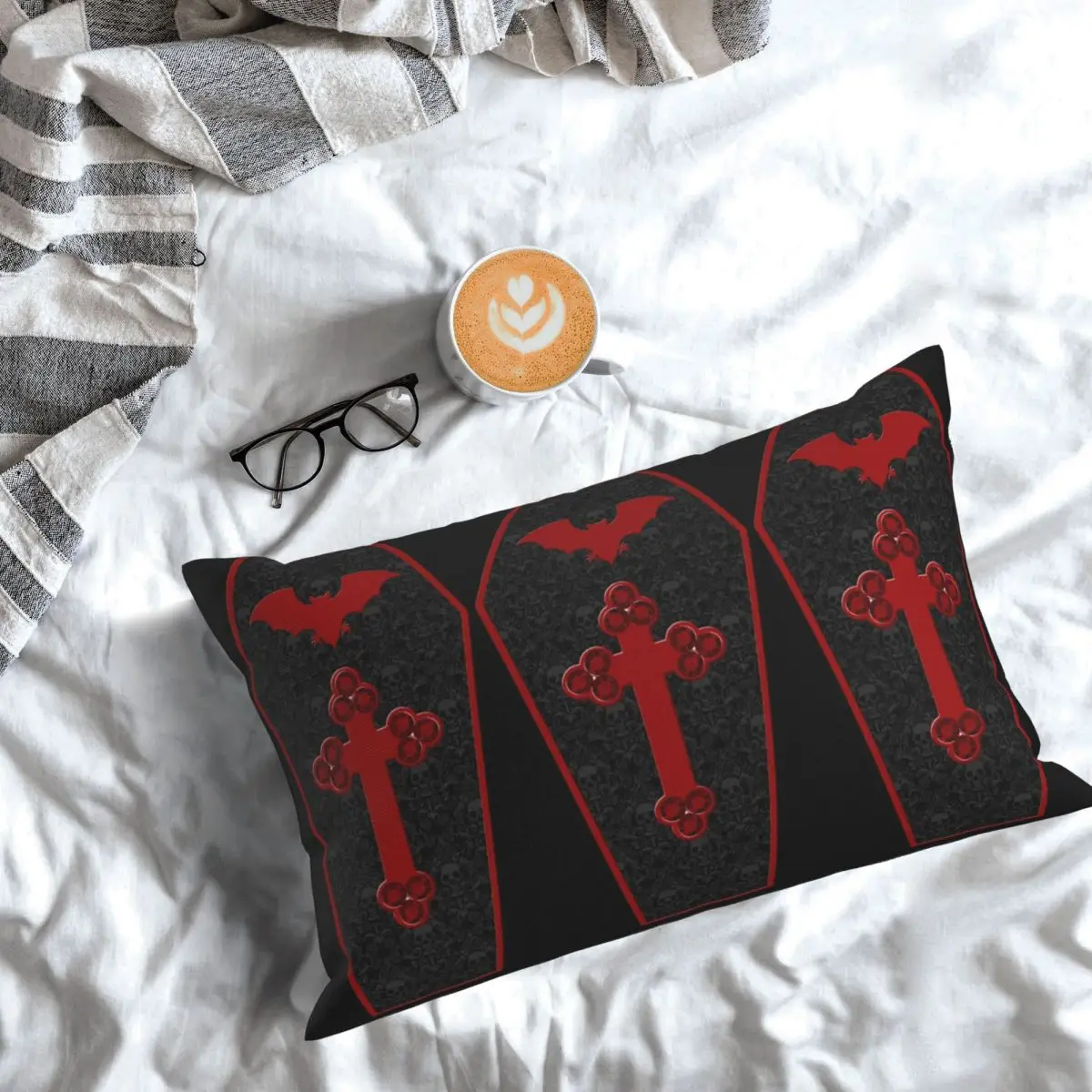Gothic Vampire Halloween Haunted Mansion Rectangle Pillowcase Cushion Cover Decorative Bedroom Bed Home Comfort Throw Pillow