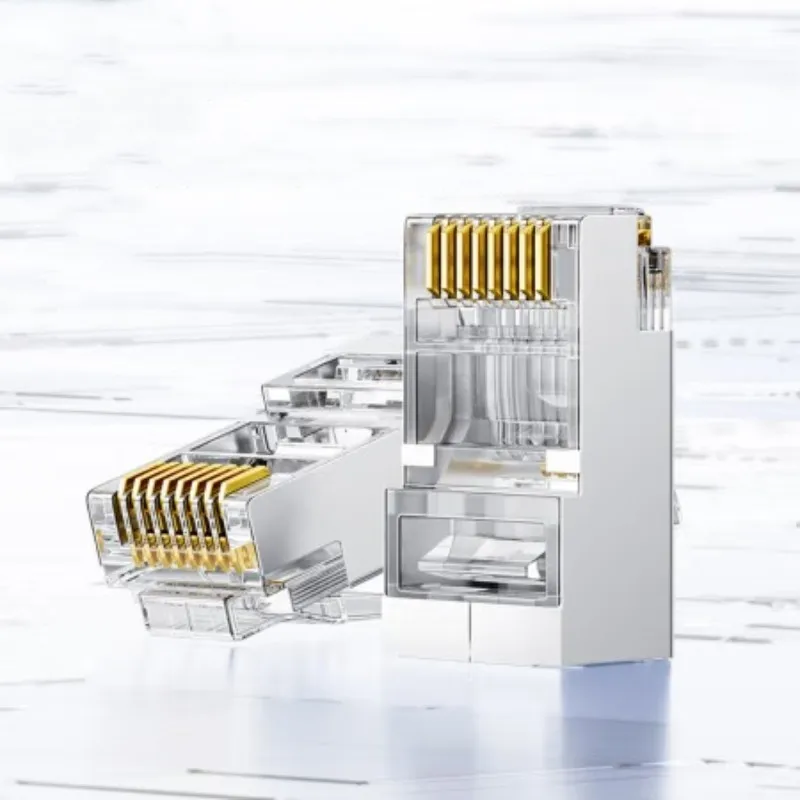 Ethernet RJ45 Network Cable Plug Connector CAT6 Shielded Metal Crystal Head