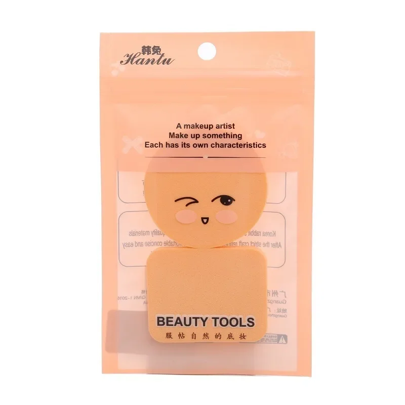 2 pçs conjunto de sopro profissional almofada cosmética puff corretivo fundação detalhe puff maquiagem esponja ferramenta beleza