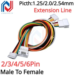 Cable de extensión JST de 1,25mm, conector macho a hembra con Cable, PH2.0, XH2.54, 2/3/4/5/6/Pin, PH 2,0mm, XH2.54 mm, 10/20/30CM, 26AWG, 5 piezas