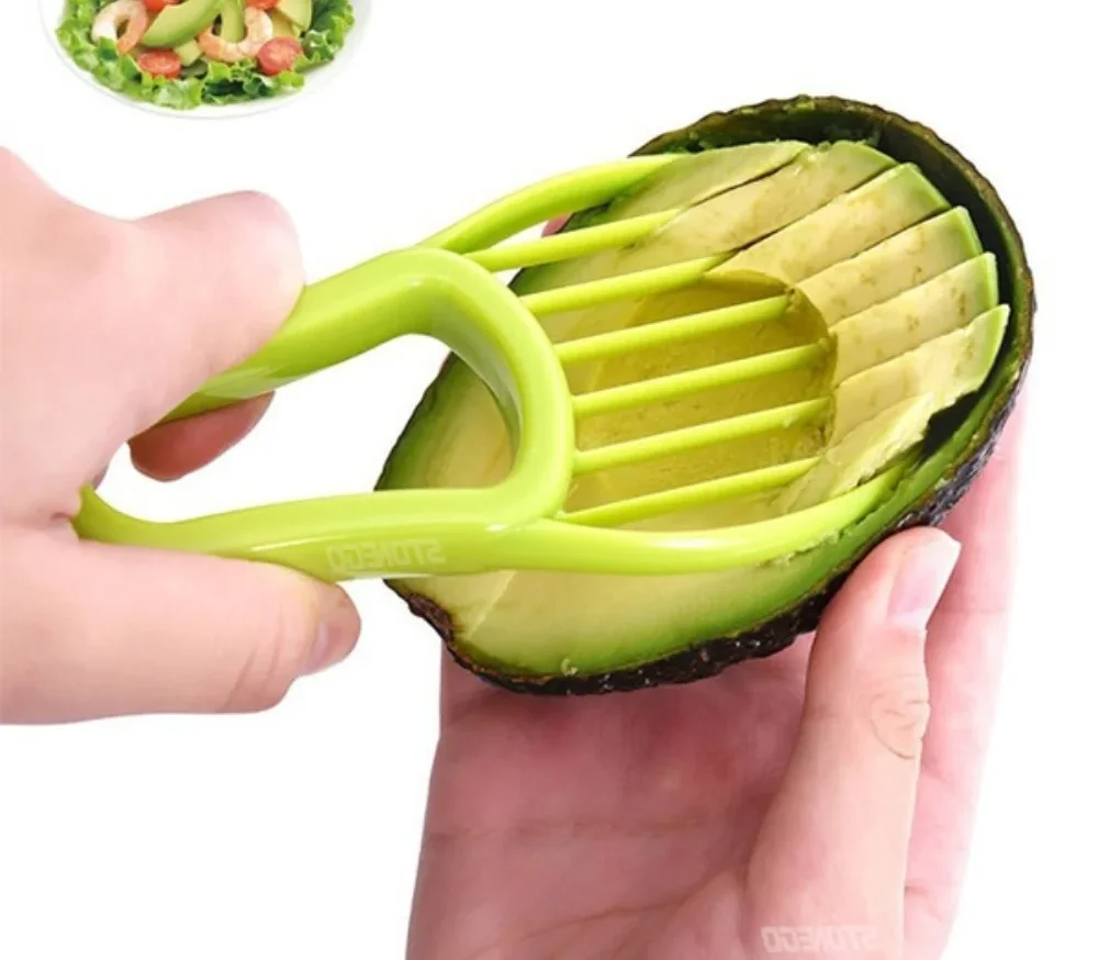 3-in-1 Avocado Slicer Pitter Masher BPA Free Plastic Guacamole Maker Safe Pit Remover for Salad Keto Kitchen Gadget Easy Clean