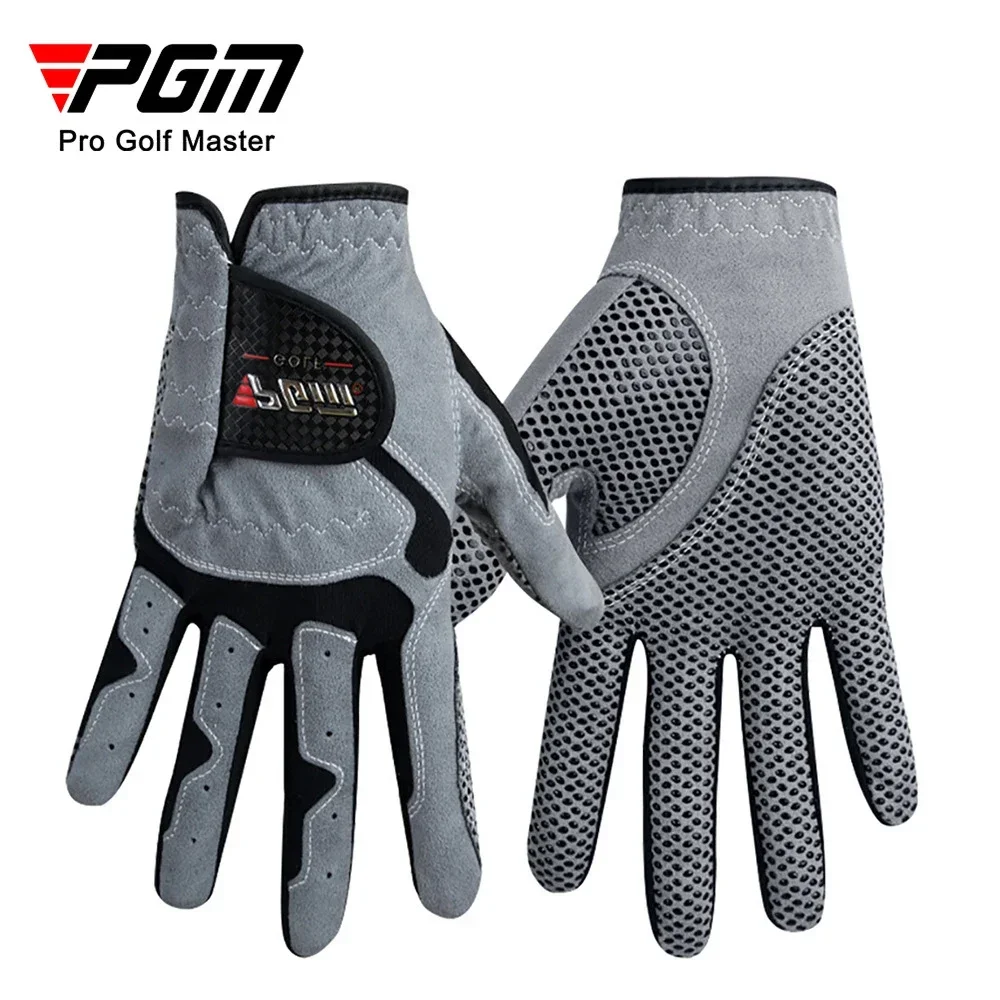 PGM ST017 Left Right Golf Glove,Men's Microfiber Breathable Swing Training Gloves,Soft Comfortable Non-Slip Particles Glove