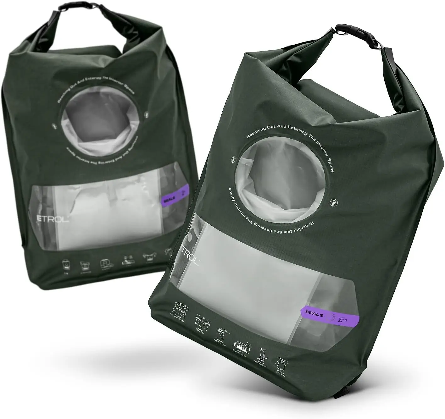 

Portable Manual Washing Machine for Travel, Camping, Laundry, Baby Clothes - Non-Electric with Water Outlet, Green, 2PCS