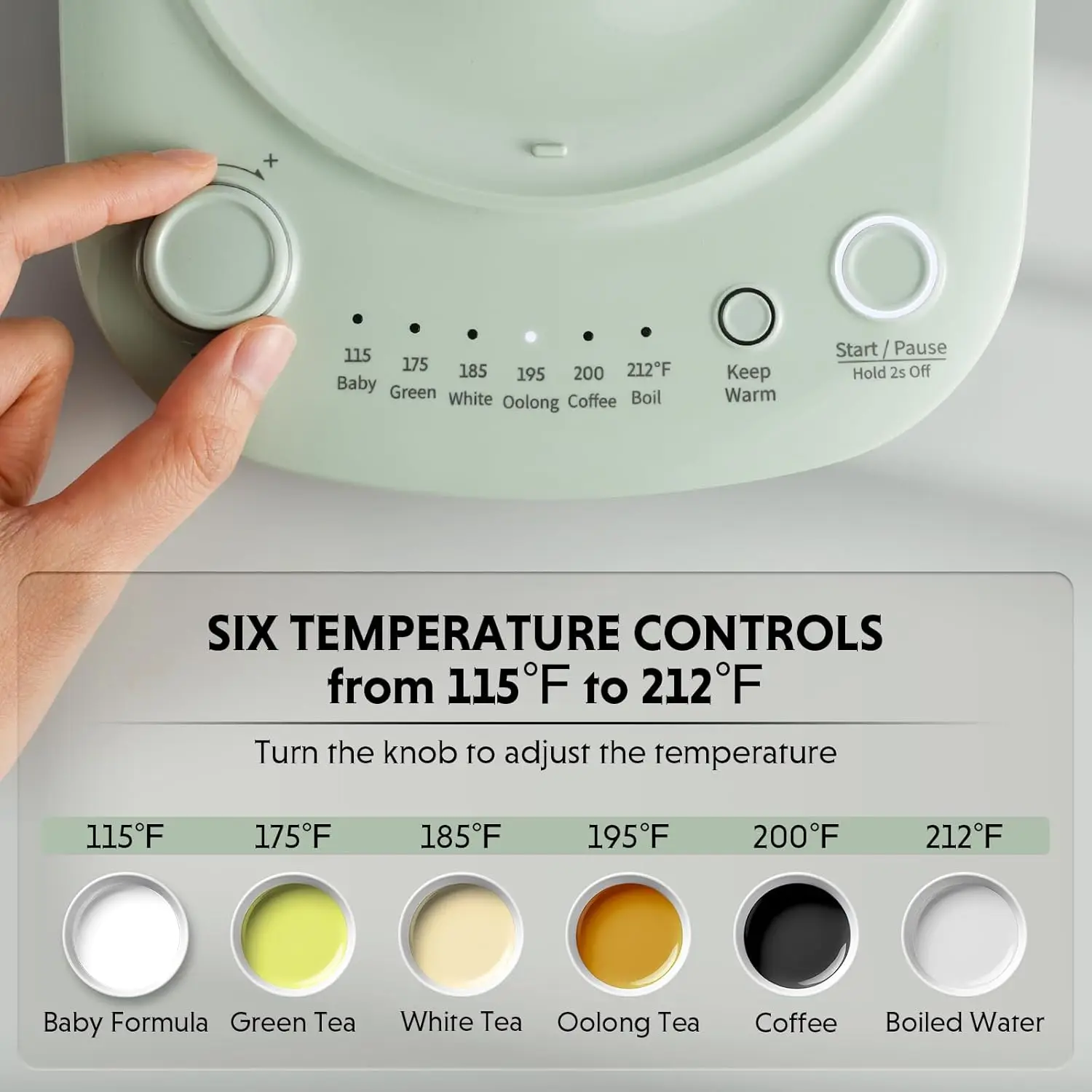 K740 Electric Kettle with Temperature Control, 12H Keep Warm, Quick Boil, Stainless Steel Hot Water Boiler for Tea Coffee Milk,