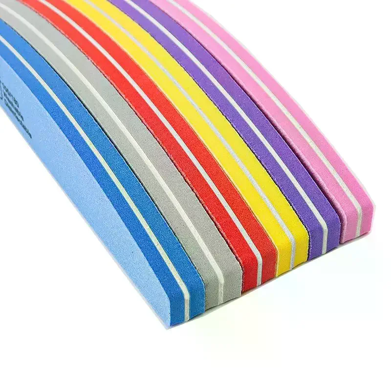 2/5/10PCS Professional Double-sided Nail File Block Colorful Sponge Nail Polish Buffing Sanding Buffer Strip Polishing Pedicure