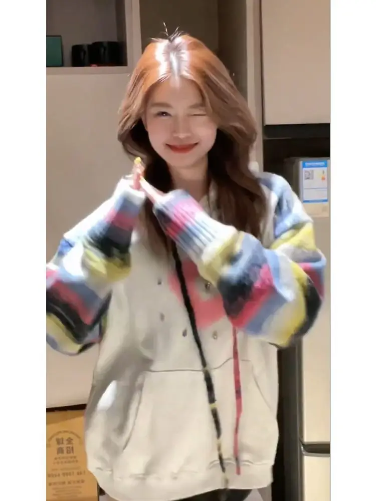 Sudaderas con capucha nuevas para mujer, ropa de calle bonita ajustada, ropa de goteo Baddie, Ups Office Ins Youth Popular Buzo