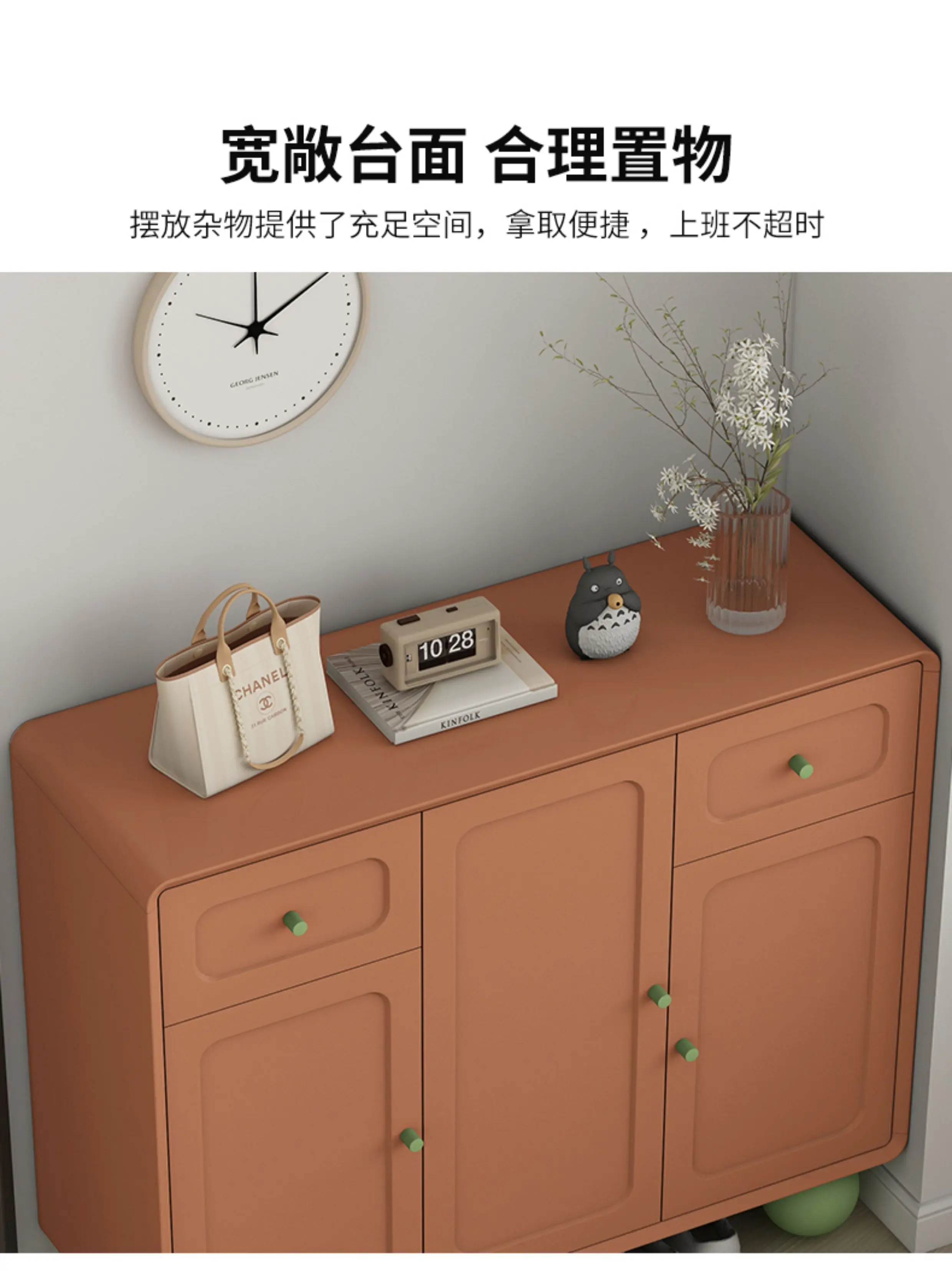 خزانة أحذية متعددة الطبقات عند باب المنزل، خزانة تخزين أحذية من الخشب الصلب ذات سعة كبيرة #6