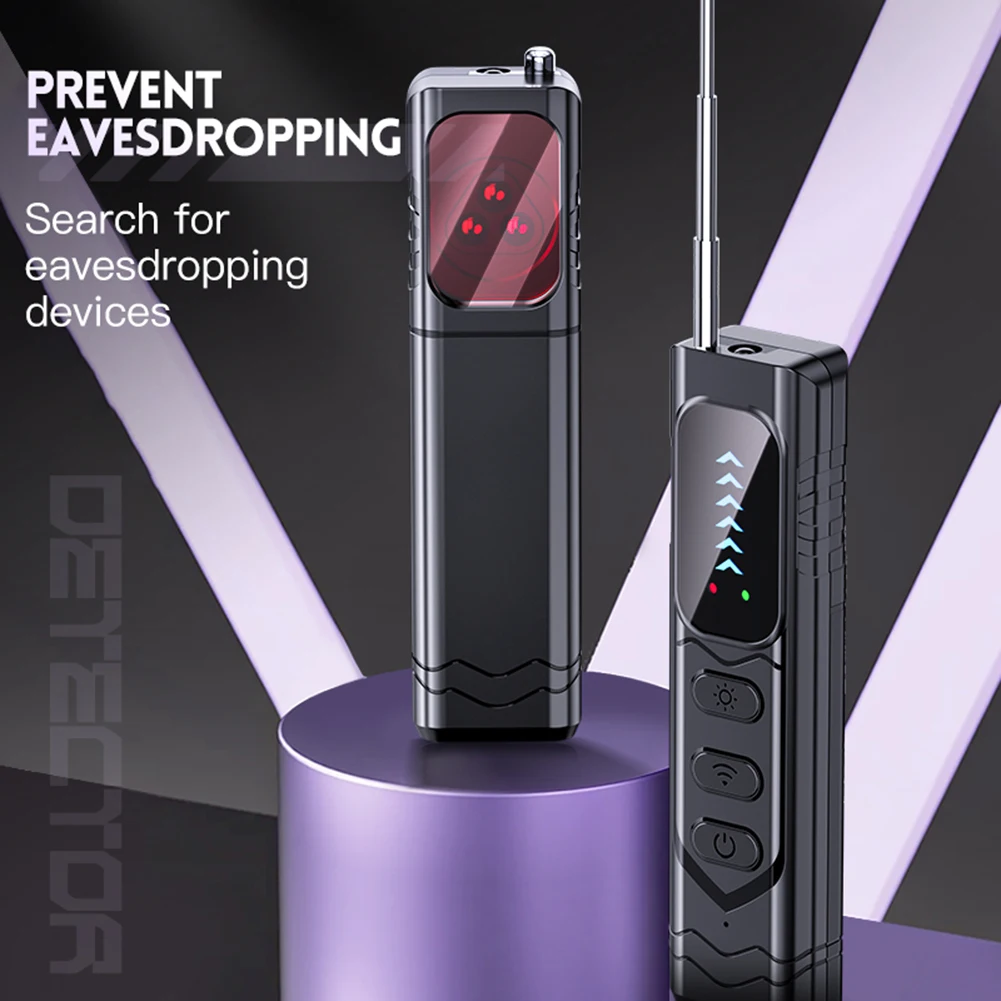 

Детектор камер и скрытых устройств для защиты от несанкционированного доступа, GPS-трекеров и беспроводных сигналов. Идеально для путешествий, офисов и отелей.