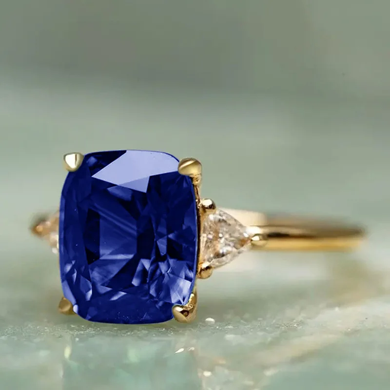 14K Gold Natural Sapphire Ring for Women Men Anillos De Bizuteria Gemstone Birthstone Jewelry Bague Diamant 14K Gold Ring Box