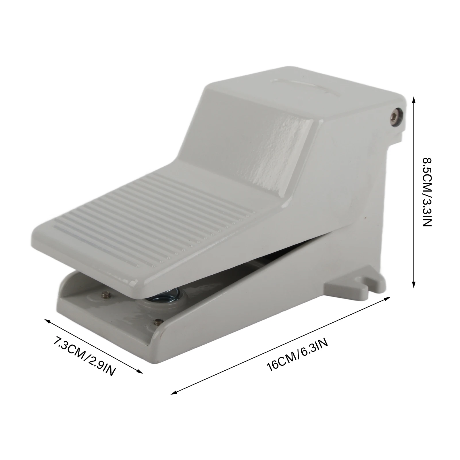 G1/4 Pneumatic Pedal Valve, G1/4 2 Position 5 Way Pneumatic Foot Press Control Aluminum Alloy Pedal Valve