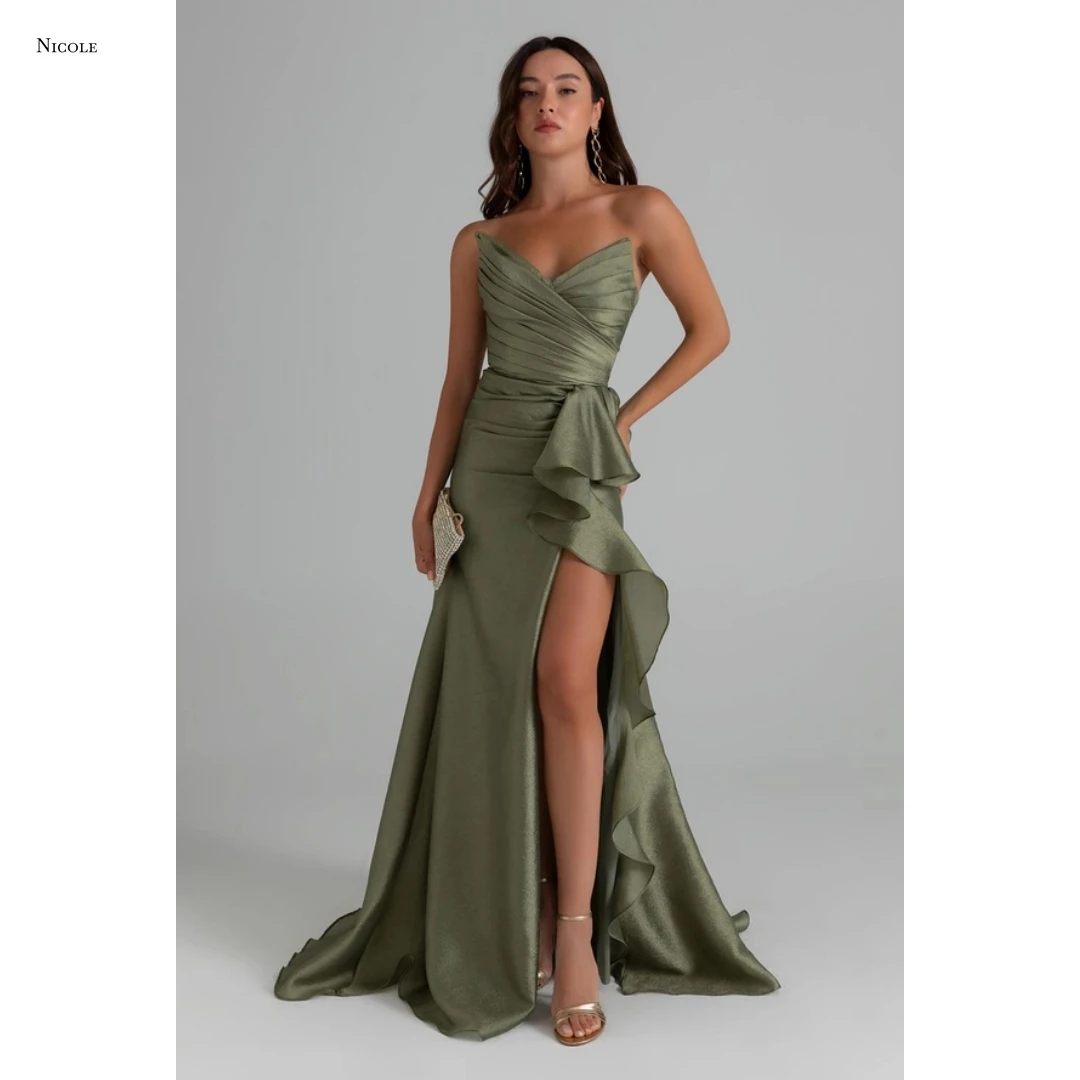 

Вечерние платья Николь для особых случаев, вечернее платье на заказ для свадебных платьев, платье для свадебной вечеринки, v-образный вырез, линия для выпускного вечера