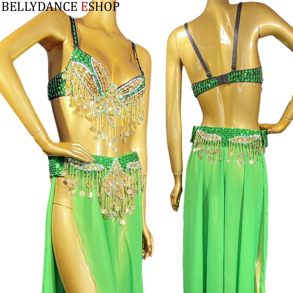 Nieuwe Sexy Vrouwen Kralen Pailletten Stage Performance Outfit Buikdansen Kleding Holloween Carnaval Danser Kostuum Night Dance Wear