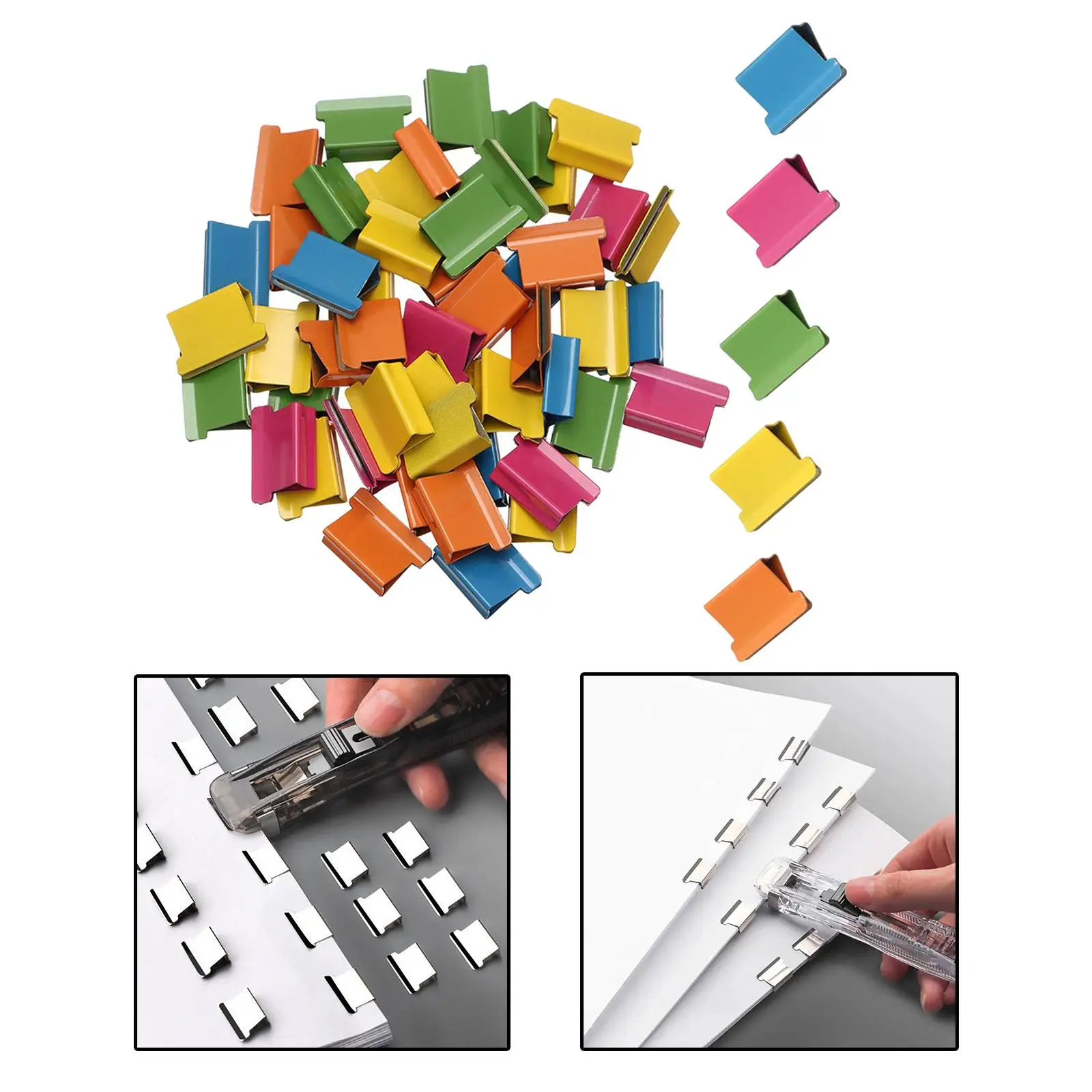 Clip de papel de mano, práctico encuadernación, portátil, multiusos, reutilizable para dormitorio, Clips multicolores