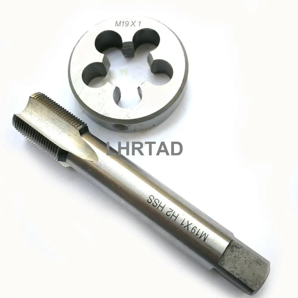 Imagem -05 - Rosca de Máquina Torneiras de Mão e Matrizes Grupo Fluted Reto Metric Fine Screw Tap Round Die M19 M19x2 M19x1.5 M19x1 M19x0.75 Hss