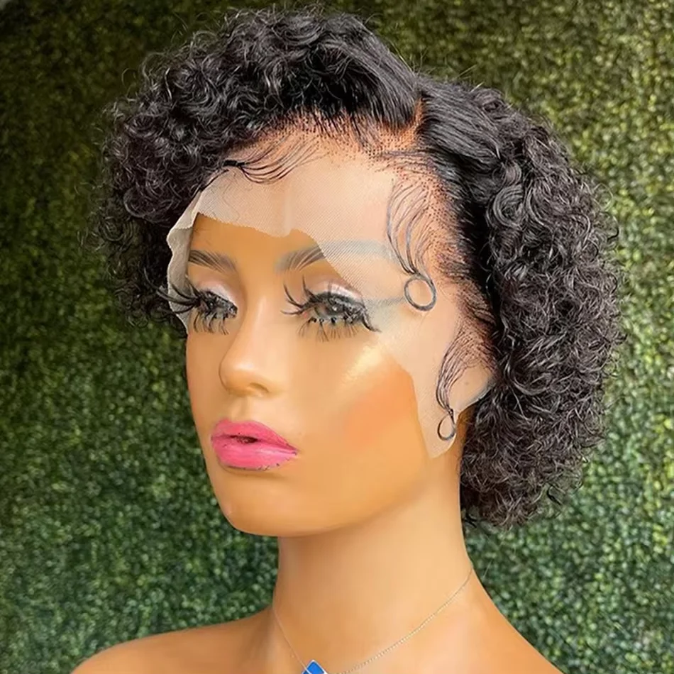 Addictive Pixie Cut Wig 13x1 Lace Frontal Wigs 250% Curly Short Bob 100% Human Hair HD Lace Front Wig Pre Pulcked For Women