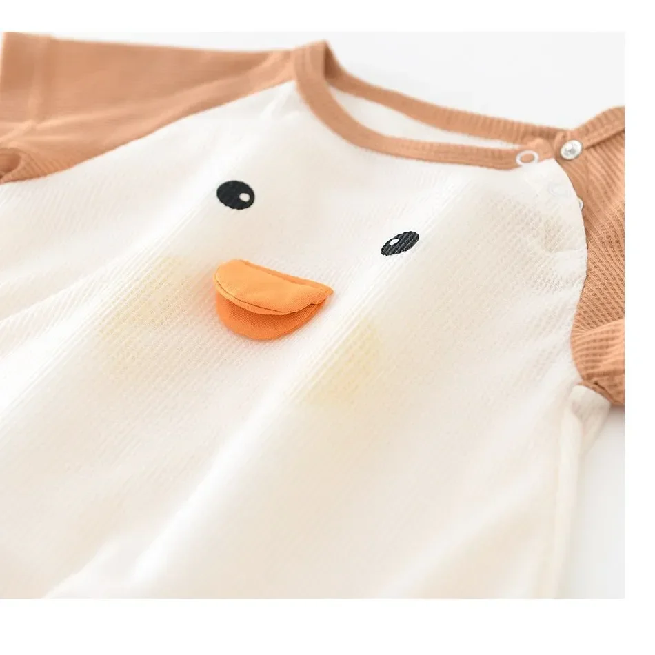 Newborn Onesie Kids Blue Orange Romper Children Short Sleeve Casual Sleeper Infant Birthday One-Piece Penguin Jumpsuit 0-24M