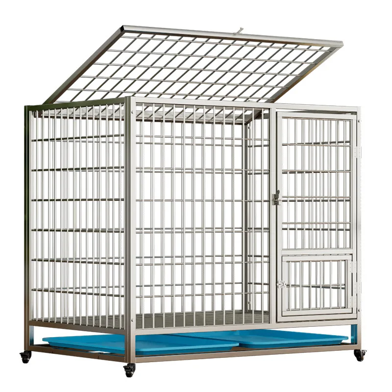 

Solid, Stainless Steel, Square Tube Wire, Dog Cage, Medium and Large Dogs, White Steel, Golden Retriever