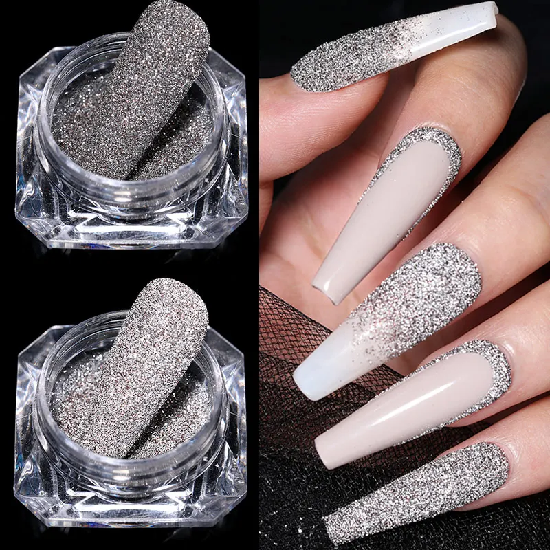 1 Doos Reflecterende Poeder Pailletten Voor Nagels Glitter Iriserende Chroom Pigment Shinning Flake Dust Manicure Accessoires