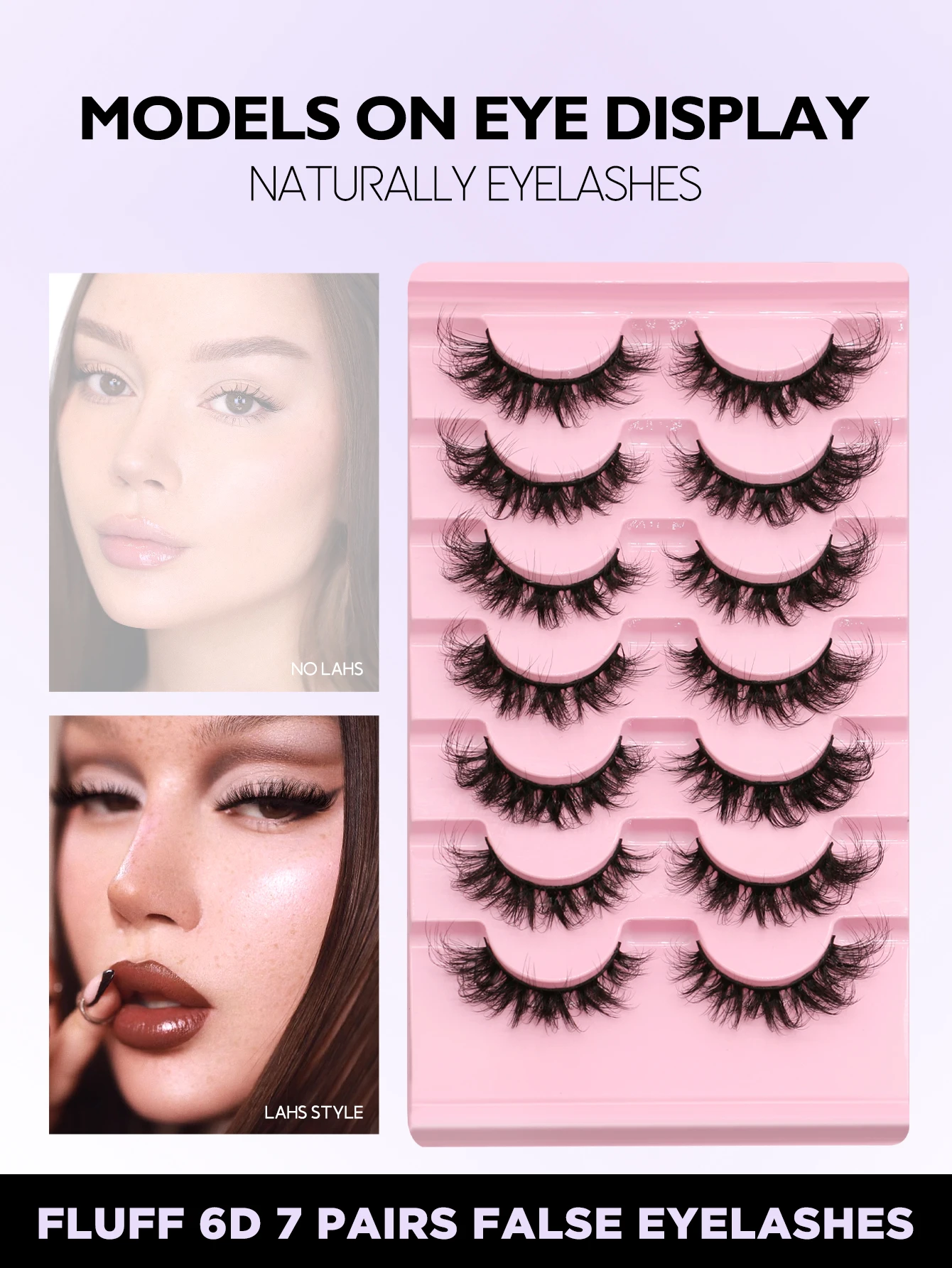 GROINNEYA Cílios postiços fofos 5/7 pares cílios olho de gato 3D cílios falsos vison cílios naturais macios cílios completos maquiagem extensões de cílios