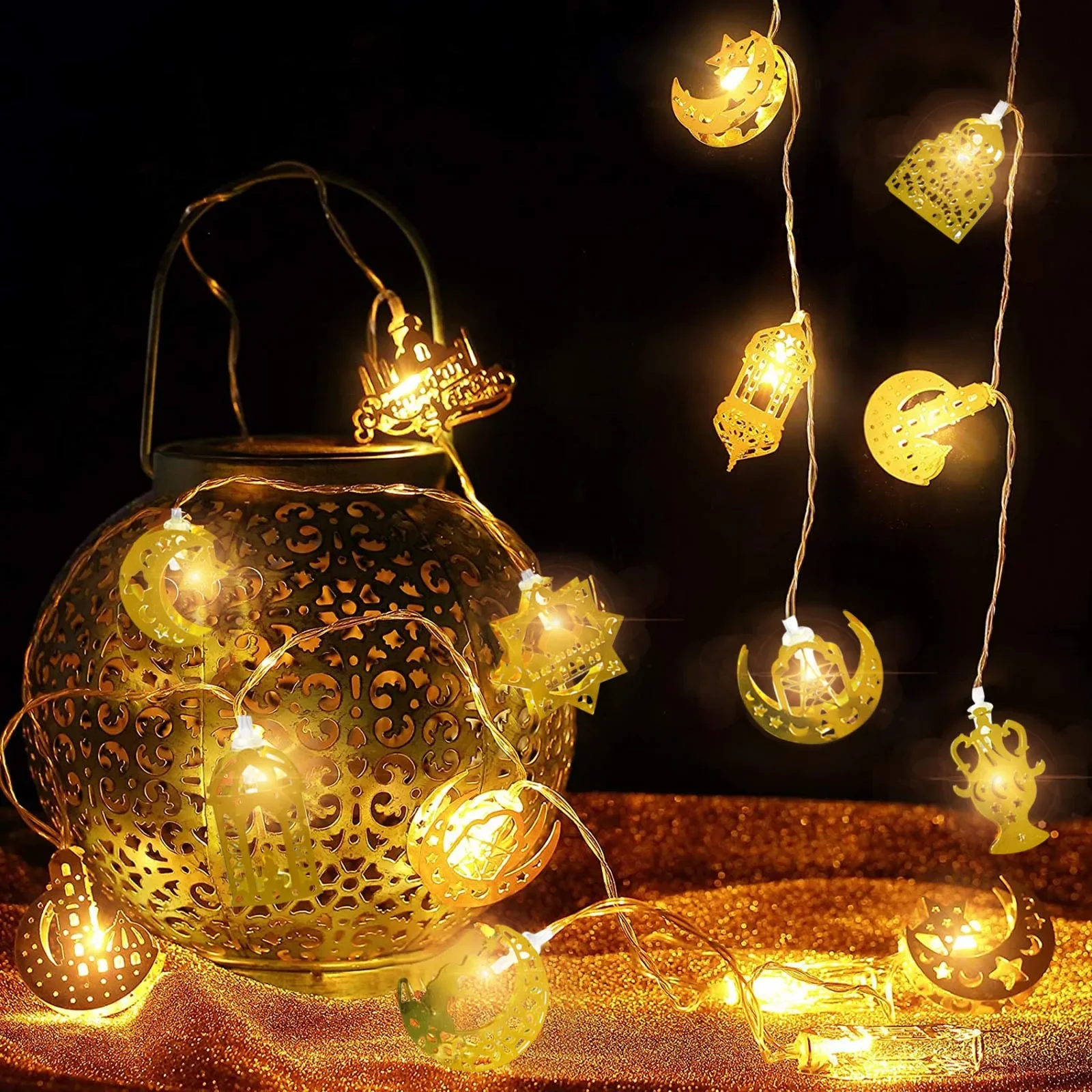 Ramadan Eid Party LED String Lights - Moon Star Home Lighting